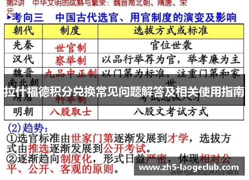 拉什福德积分兑换常见问题解答及相关使用指南