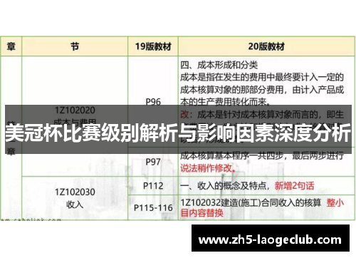 美冠杯比赛级别解析与影响因素深度分析 美冠杯比赛级别解析与影响因素深度分析
